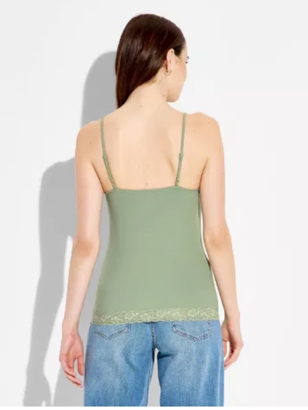 wild fable Sage Green Lace Trim Camisole size medium. - Picture 2 of 9